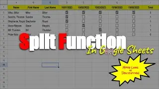 Split Function in Google Sheets