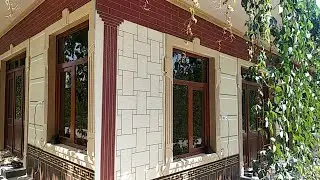 Ташки фасад Травертин килиш нархлари Уй курилиши ва проект