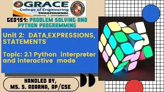 GRACE COE-CSE-GE8151-PSPP-Unit II-Topic 2.1- Python interpreter and interactive mode