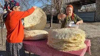 Village Bread - MAKING YUFKA BREAD WITH MY SISTERS ON A SPRING DAY