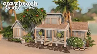 cozy beach house 🐚 | the sims 4 speed build | + cc links