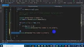 52- C# -  For Loop Example - Prime Number مثال تحديد العدد الأولي