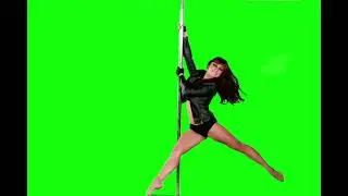 Sexy Ladies Dancing On Pole / GREEN SCREEN