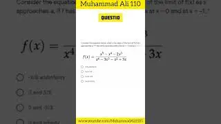 Consider the equation below, what is the value of the limit of f(x) as x approaches a