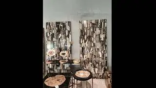 Timeless Elegance: Handcrafted Petrified Wood Mosaic Tabletops #mosaic #mosaics #mosaicartwork