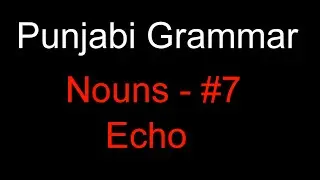 Punjabi Grammar: Nouns #7 - Echo Words