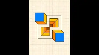 How to draw a simple 3d illusion #illusiondrawings #geometricdesign