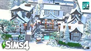 JAPANESE SNOW VILLAGE FOR RENT | Sims 4 No CC Speedbuild | The Sims 4 Speed Build | Sims 4 For Rent