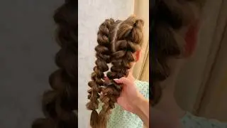 Объемная коса с помощью резинок  