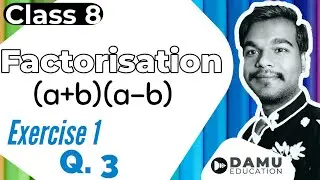 Factorisation | Ex 1 Q 3 | 8th Class | Damu Education | 