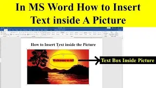 In MS Word How to Insert Text inside A Picture. | MS Word insert text in Picture Tamil. #msword