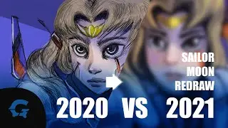 Sailor Moon Redraw Challenge 🌙 2020 vs. 2021 [Timelapse]
