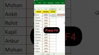 HOW TO RANK CALCULATE IN EXCEL 