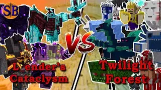 L_ender's Cataclysm Team vs Twilight Forest Team | Full Mod Minecraft Mob battle