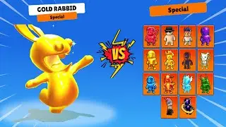 GOLD RABBID VS ALL SPECIAL SKINS || STUMBLE GUYS BATTLE