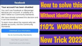 how to enable disabled facebook account without id|| facebook your account has been disabled 2023||