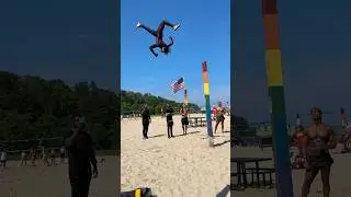 running on air at the beach 🕷️