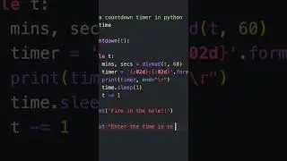 Make a countdown timer ⏳ in python 🐍 