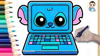 How to Draw Stitch Gaming Laptop | Step by Step