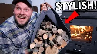 Making a STYLISH Log Carrier with Handmade Leather Handles
