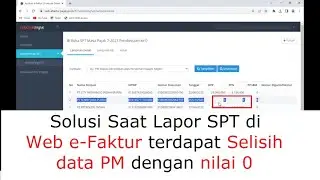 Solusi Saat Lapor SPT di Web Efaktur terdapat Selisih data PM dengan nilai 0