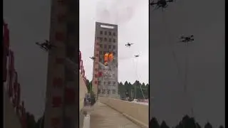 🔥 Новые технологии в тушении пожаров. Учения китайских пожарных при помощи дронов 