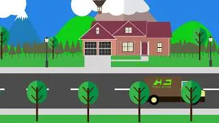 2D Cartoon Animation. Cartoon movie scene After Effects.