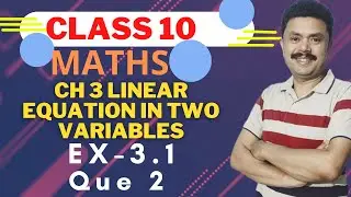 Linear Equations in Two Variables Class 10 | Maths Chapter 3 | Exercise 3.1 Que 2