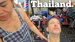 💈LADY BARBER & the 70's Handlebar Mustache Restoration | Pattaya, Thailand 🇹🇭