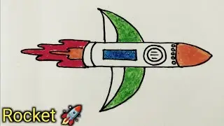 How to draw a Rocket 🚀 | Easy Rocket drawing 