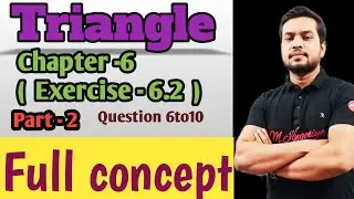 Triangle  Chapter-6 ( Exercise -6.2 ) Questions 6 to 10 For class 10th