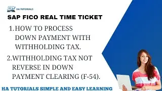 Withholding Tax (TDS) on Down Payment with Real time Issue in SAP FICO