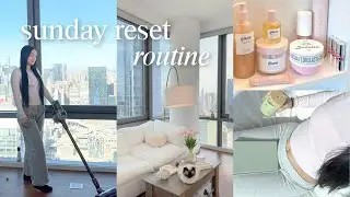 SUNDAY RESET ROUTINE 🎧 productive day, deep cleaning my apartment, journaling, & grocery shopping!