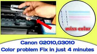 How to fix canon G2010 & G3010 color problem| Red light blinking| refill ink| blank print| 