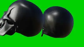 Black skulls rotating free green screen video | scary free green screen videos