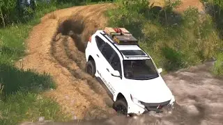 #the new pajero bravely crossed a big Andrushing river Spintires car