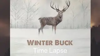 Snowy Winter Deer Oil Painting Landscape (Time Lapse) - By Artist, Andrea Kirk | The Art Chik