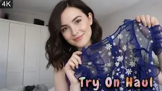4K See Through Sheer Lingerie Fashion Review | Trendy wet vs dry Dress Try-On Haul 2025