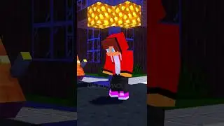 JJ and Mikey Run from Hoglin in Minecraft #shorts