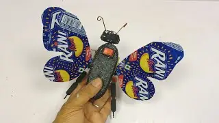 Make An Amazing Butterfly Robot Toy With DC Motor , Recycled Materials at home