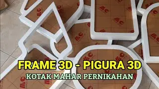 Jual pigura 3D / Frame 3D Kotak Mahar Pernikahan berbahan kayu jati Belanda Finishing Cat Putih