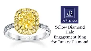 Yellow Diamond Halo Engagement Ring for Canary Diamond