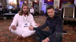 Ryan Seacrest with sound healer Adam Roth on American Idol