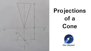 How to draw the Projections of a Cone | Engineering Drawing | Easy Drawing Method