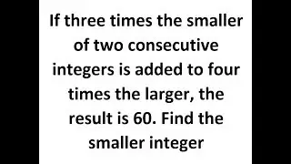 Consecutive Integer Problem
