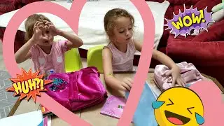 Маша и Аня ЧЕЛЛЕНДЖ Кто быстрее собирется В ШКОЛУ Весёлые видео для детей с KIDS Маша и Аня