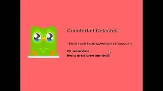 Duolingo anti-piracy screen (100% totally real really)