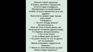 Лучшие смешные анекдоты.Юмор.Самолет терпит крушение....