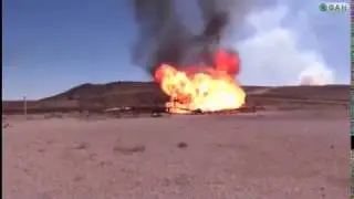 Танк Т-62 помог потушить огонь