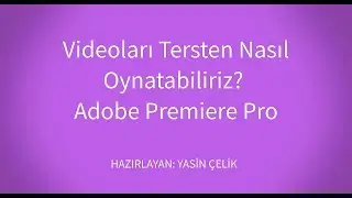 Videoları Sondan Başa Doğru Oynatma -  Adobe Premiere Pro